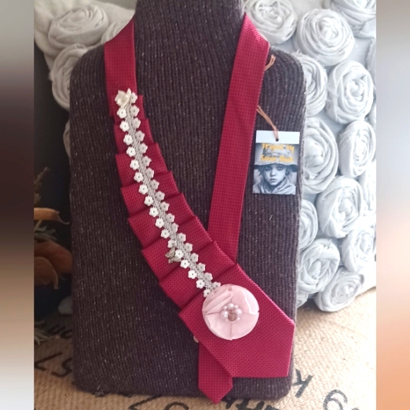 Upcycled Tie Necklace: - Picture 1 of 6